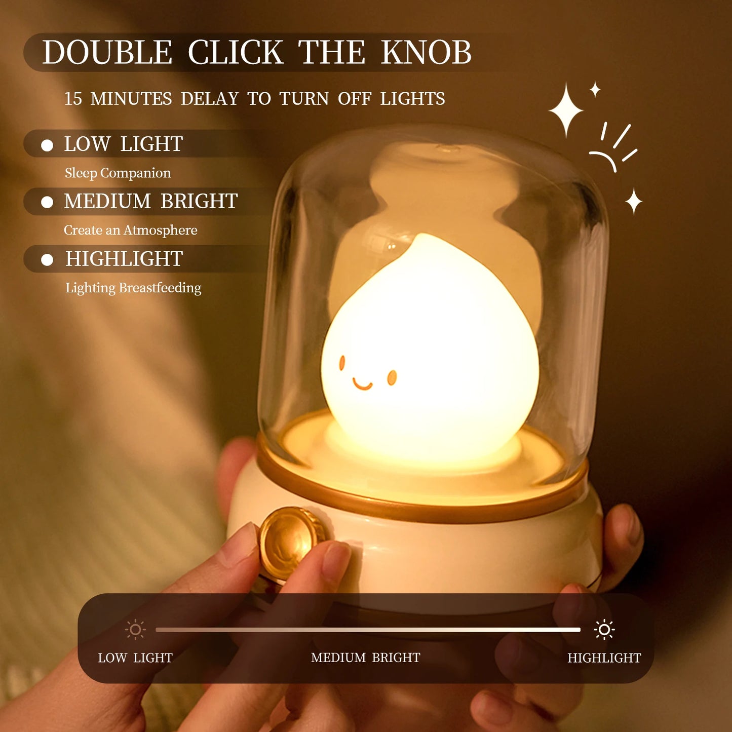 Mini Desktop LED Night Lamp – Cute Kerosene-Style Rechargeable Light