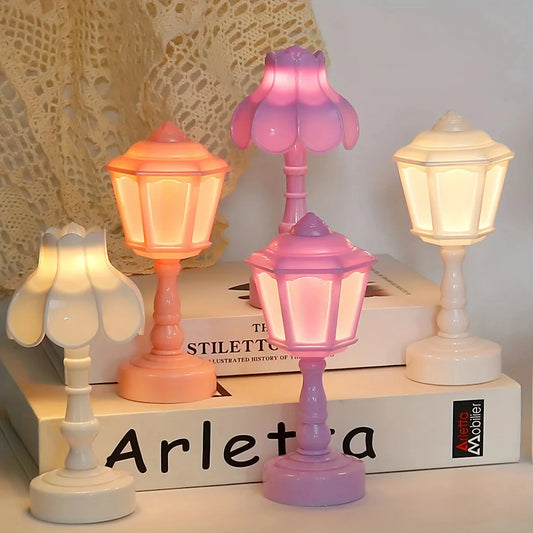 Geometric Flower Bud LED Table Lamp – Touch-Activated Battery Light