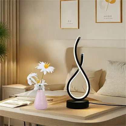 Modern Wrought Iron Table Lamp – USB Powered with 3-Tone Light