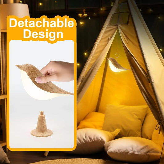 Small Desk Lamp – Bird-Shaped Bedside Lamp with 3-Color Touch Lighting