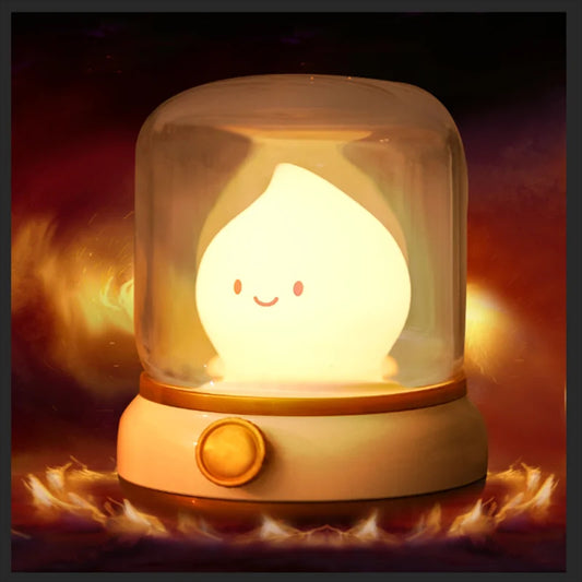 Mini Desktop LED Night Lamp – Cute Kerosene-Style Rechargeable Light