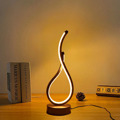 Modern Wrought Iron Table Lamp – USB Powered with 3-Tone Light