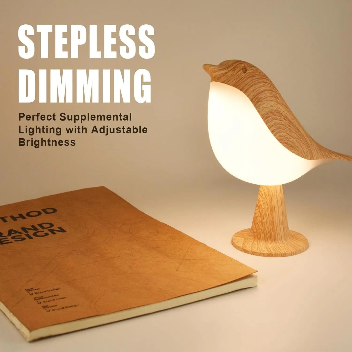 Small Desk Lamp – Bird-Shaped Bedside Lamp with 3-Color Touch Lighting