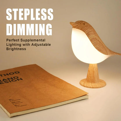 Small Desk Lamp – Bird-Shaped Bedside Lamp with 3-Color Touch Lighting