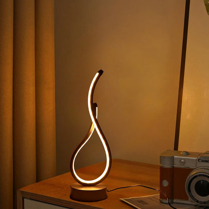 Modern Wrought Iron Table Lamp – USB Powered with 3-Tone Light