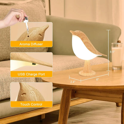 Small Desk Lamp – Bird-Shaped Bedside Lamp with 3-Color Touch Lighting