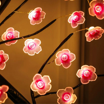Table Bonsai Cherry Tree Night Light – USB/Battery Powered with Touch Switch