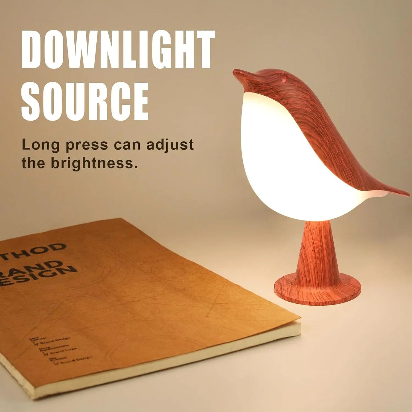 Small Desk Lamp – Bird-Shaped Bedside Lamp with 3-Color Touch Lighting
